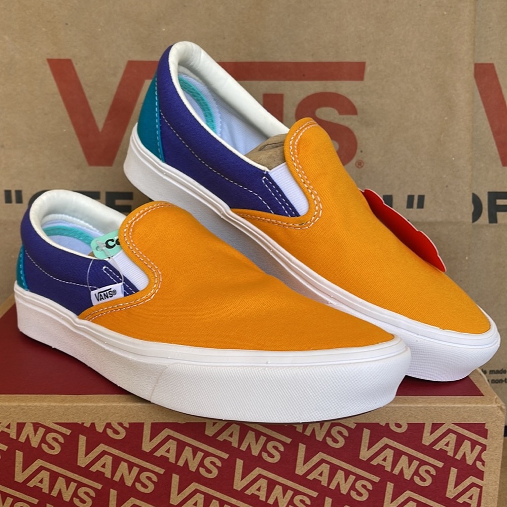 Vans Comfycush Slip-On Multi Block Multi/True White sneakers WMNS - Picture 6 of 16